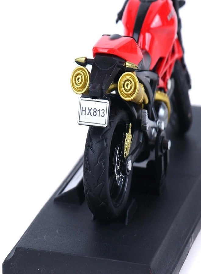 بلو بل دراجة نارية زرقاء بيضاء وحمراء مصبوبة من المعدن بمقياس 1:18، لعبة منزلية للأطفال، بلاستيكية، مكتبية، لعبة دراجة نارية (متعددة الألوان) - Image 4